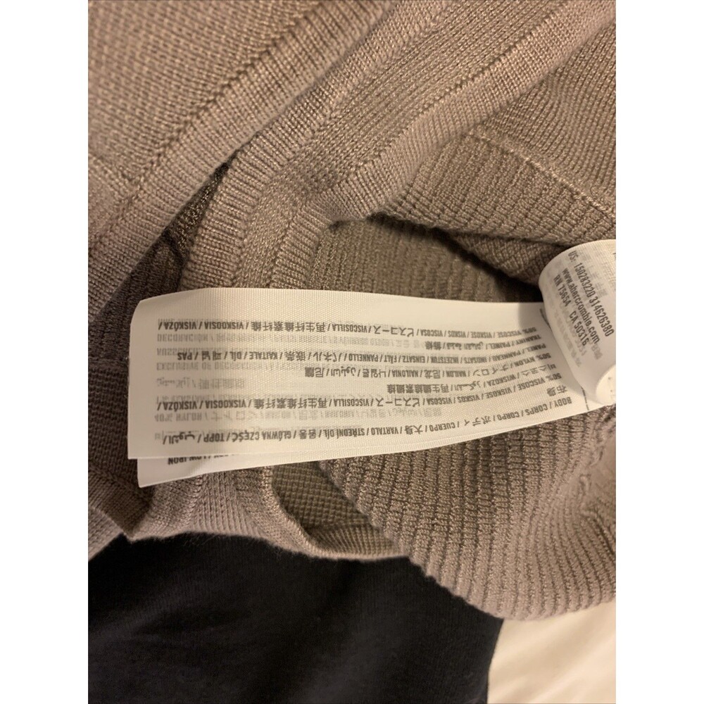 ABERCROMBIE & FITCH Taupe Crew Neck Bodysuit Long Sleeve Corset Ribbed Small Y2K - Picture 9 of 9